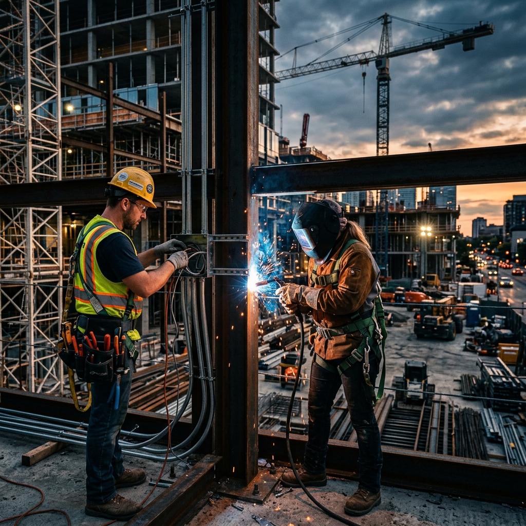 Skilled industrial workers at Ashtar Trade Test