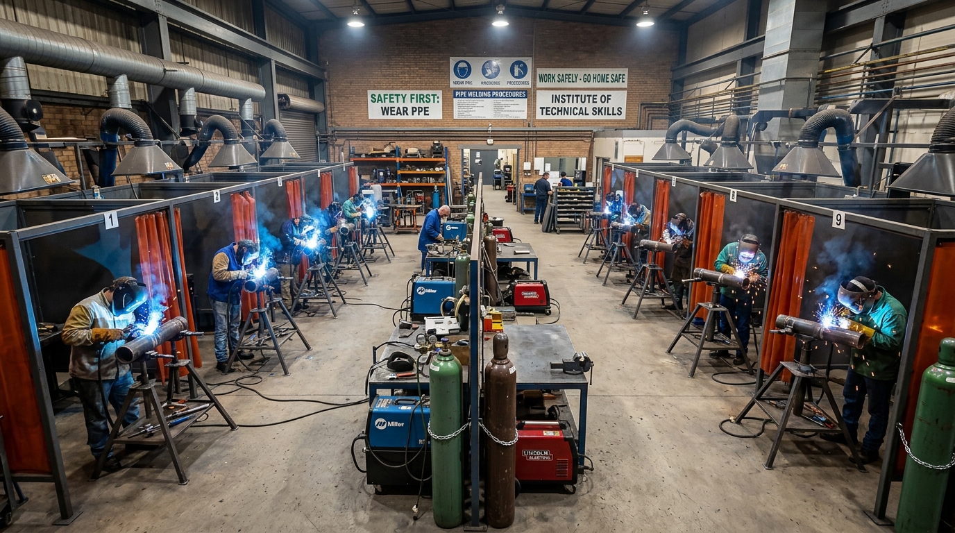 Ashtar Trade Test pipeline welding workshop in Multan