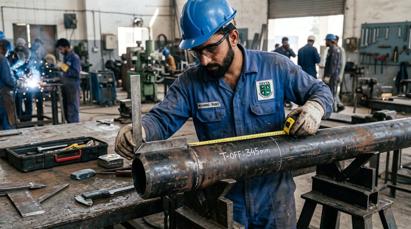 Pipe Measurement and Layout Marking Assessment in Multan