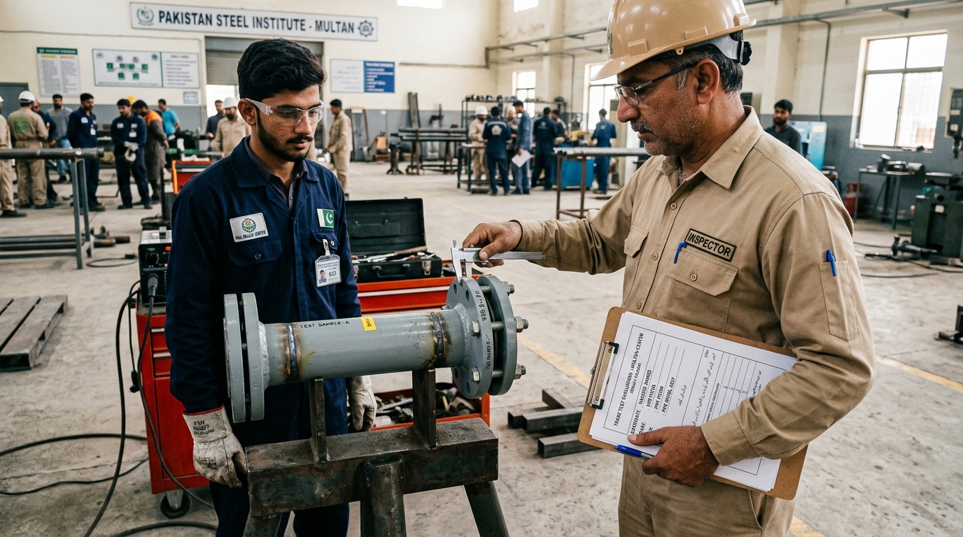 Pipe fitter trade test preparation in Multan