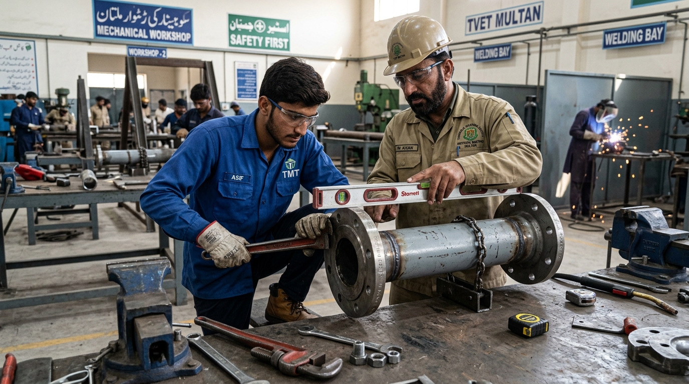 Pipe fitter training in Multan at Ashtar Trade Test
