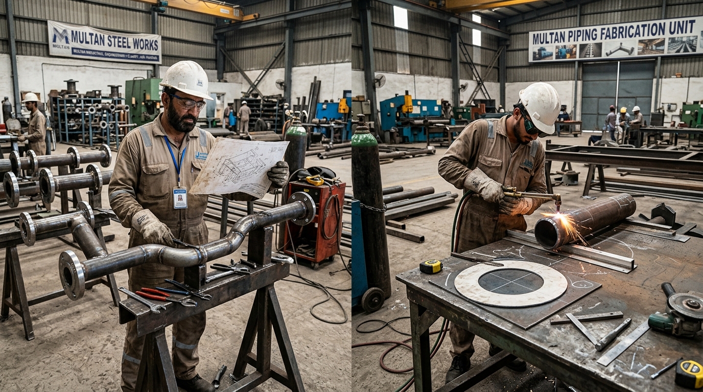Pipe fitter vs pipe fabricator comparison in Multan