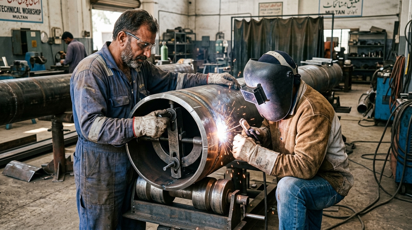 Pipe fitting and welding coordination in Multan