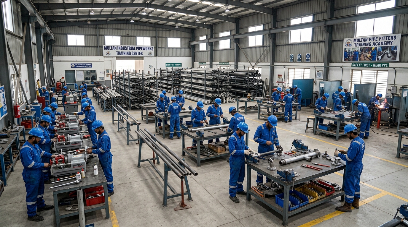 Practical pipe fitting workshop in Multan