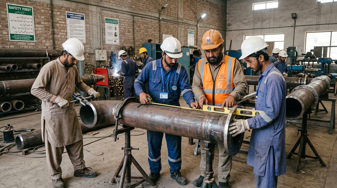 Pipe fitting and fabrication practical measuring and flange alignment training