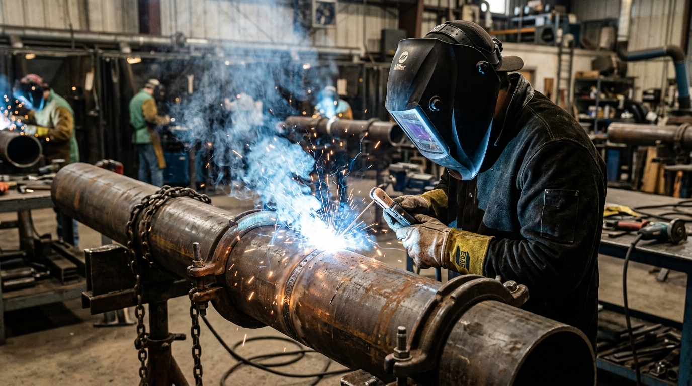 Pipeline welder practical training in Multan at Ashtar Trade Test