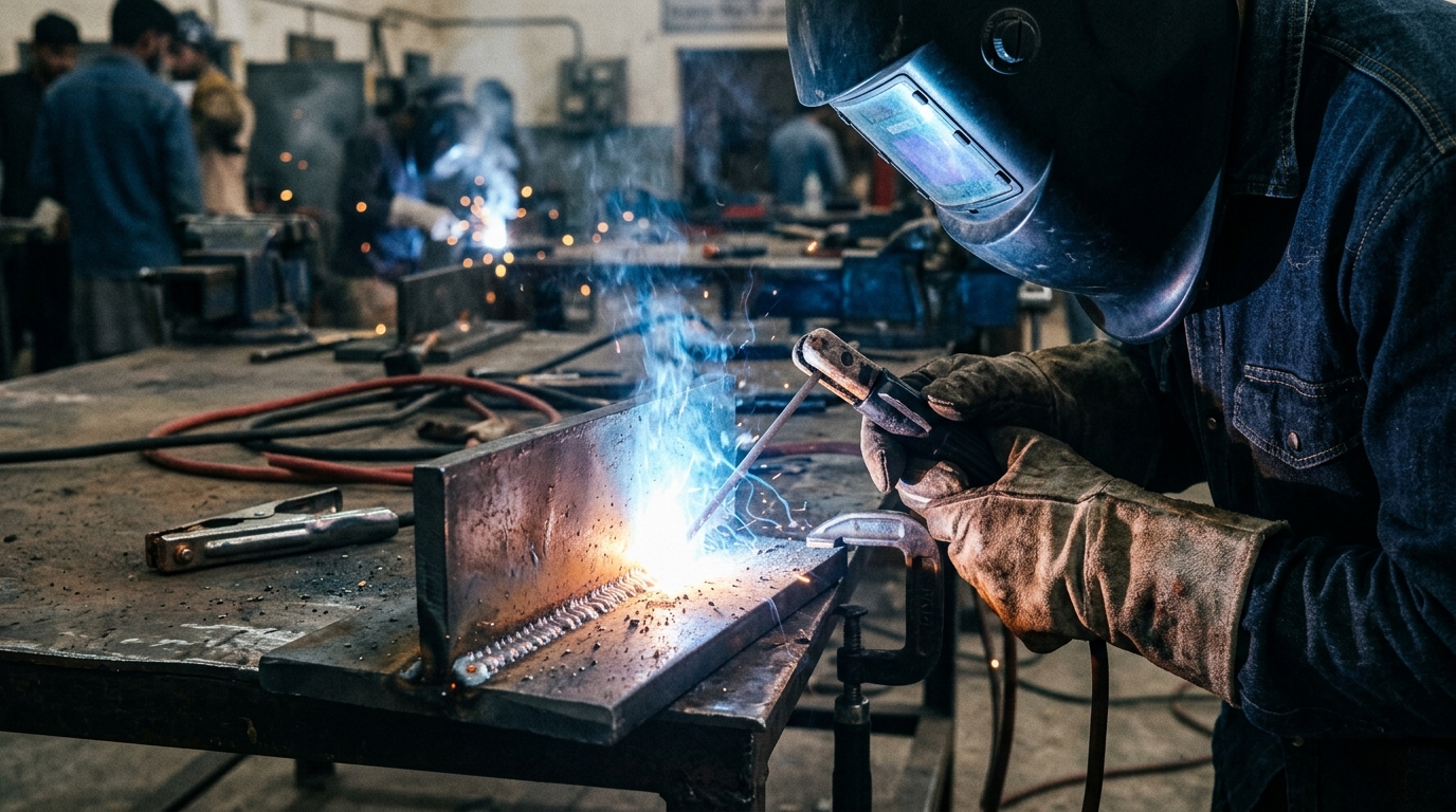 SMAW Arc welding trade test practical in Multan