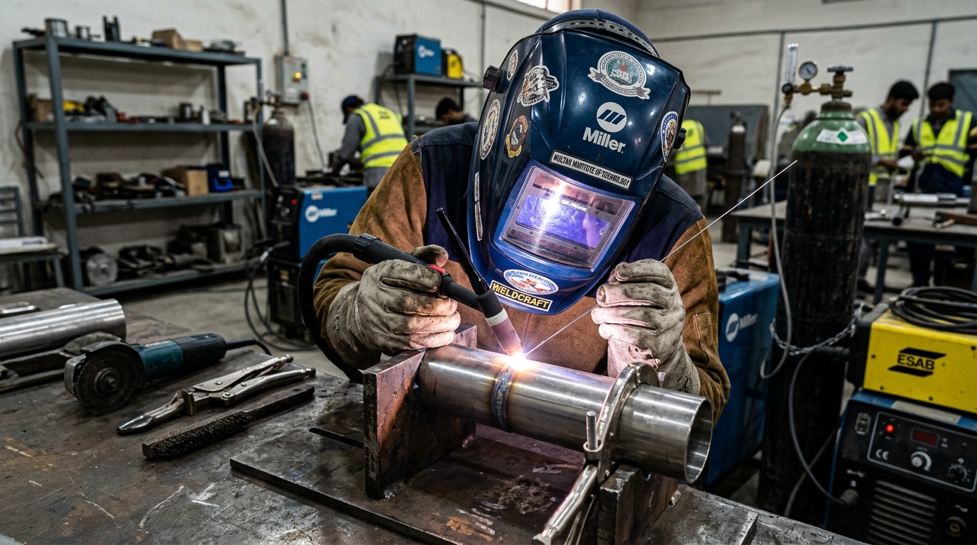 TIG Argon welding trade test practical in Multan