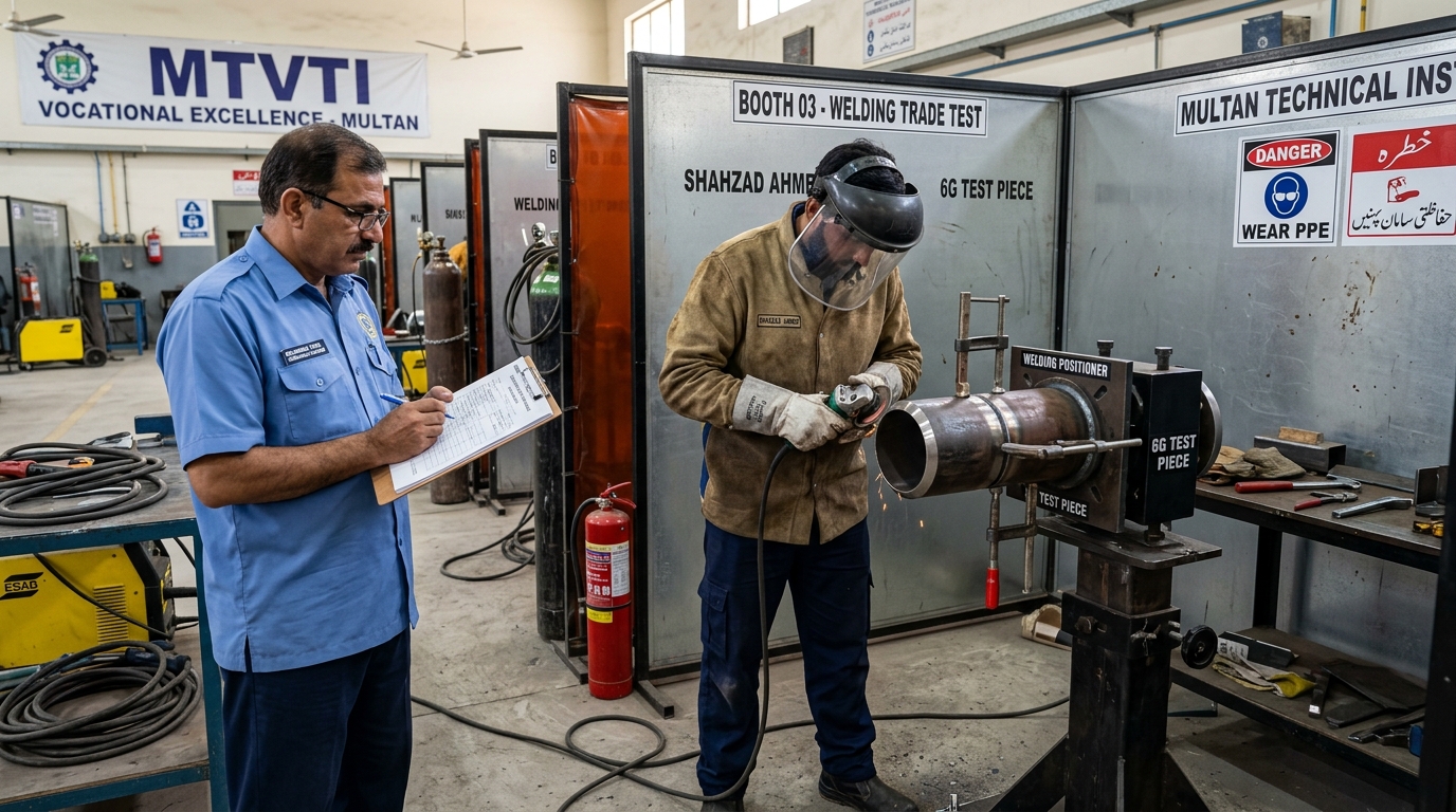 Welding trade test preparation in Multan at Ashtar Trade Test